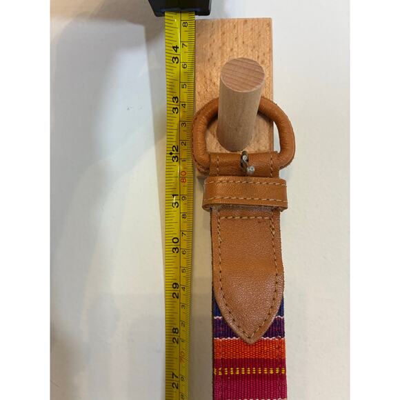 Colorful Woven Guatemalan S Concho Belt Boho Eclectic Rainbow Hippie Woodstock - Picture 6 of 7